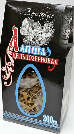 Лапша цельнозерновая Пшеничная, Беловодье, 200 г