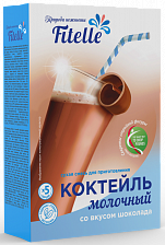 Сухая смесь для приготовления молочного коктейля со вкусом шоколада ТМ Fitelle 150 г (коробка)