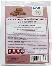 Коктейль высокобелковый с L-карнитином Шоколад, MVL, 300 г