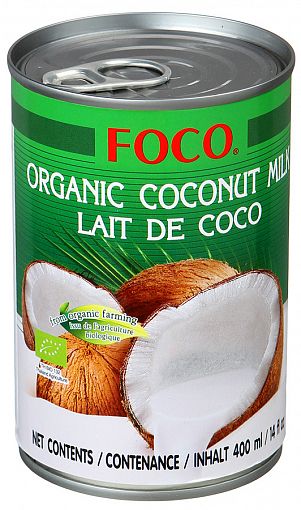 Органическое кокосовое молоко "FOCO" (10-12%), Thai Agri Foods Public,400 мл ж/б 