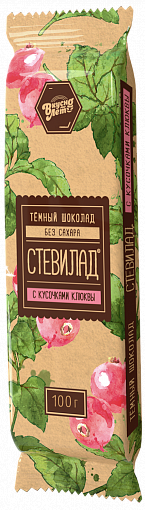 Стевилад темный шоколад "Клюква" №6, Вкуснолето, 50 г
